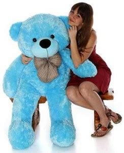 RIYASAT Soft & Spongy Huggable Blue Color Teddy Bear - 90 cm - Soft ...