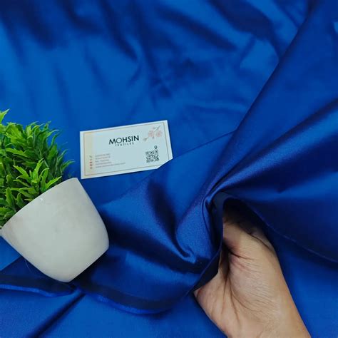 Royal Blue Plain Satin Silk Banarasi Fabric – Mohsin Textiles