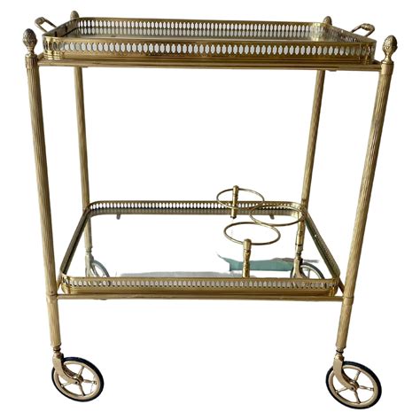 Vintage Brass Drinks Trolley Bar Cart at 1stDibs | antique brass drinks ...