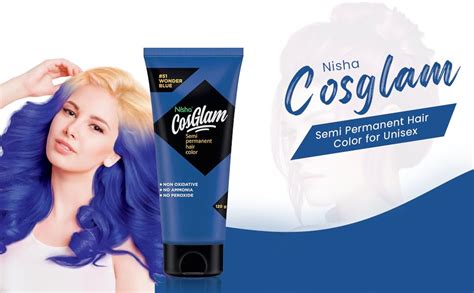 Nisha Cosglam Semi Permanent Hair Color for Unisex, Infused Conditioner ...