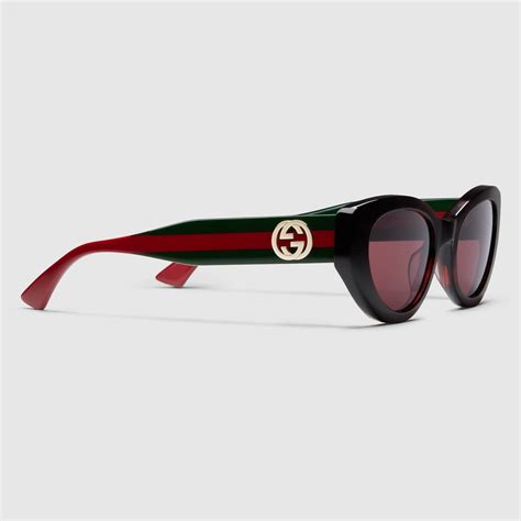 Cat-eye frame sunglasses in brown | GUCCI® UK