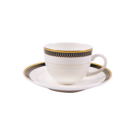 Cup & Saucer White 150 ML - Set of 12 Pcs (6 Cups & 6 Saucers) – Raj ...
