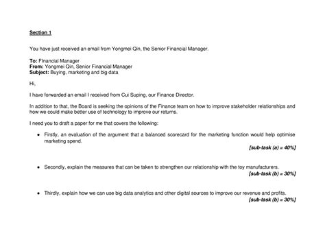Mock 3 Questions MCS - Section 1 You have just received an email from ...