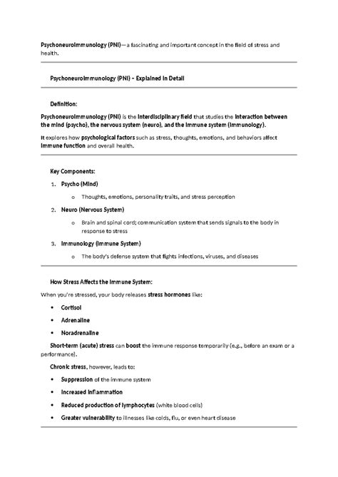 Psychoneuroimmunology (PNI): Exploring Mind, Body, and Immunity ...