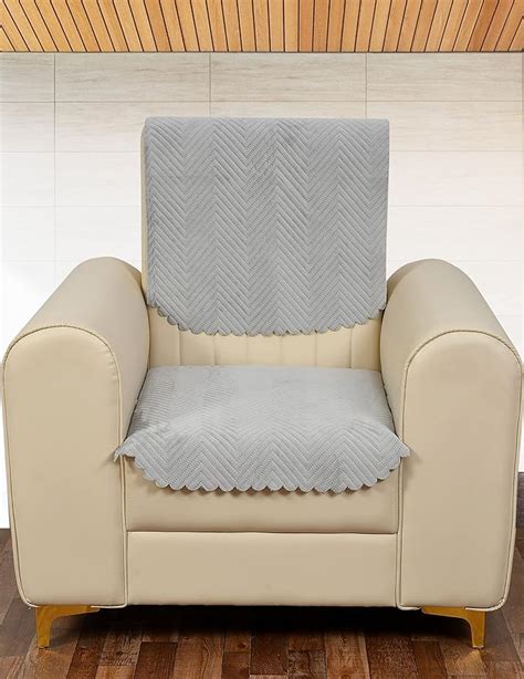 Yellow Weaves Velvet 1 Seater Quilted Sofa Chair Cover, Seat & Back ...