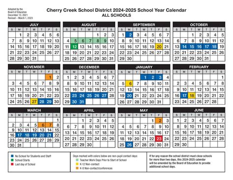 Cherry Creek School District Calendar 2025-2026 in PDF - School ...