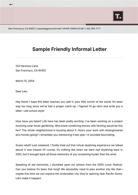 Informal Letter Layout 的图像结果