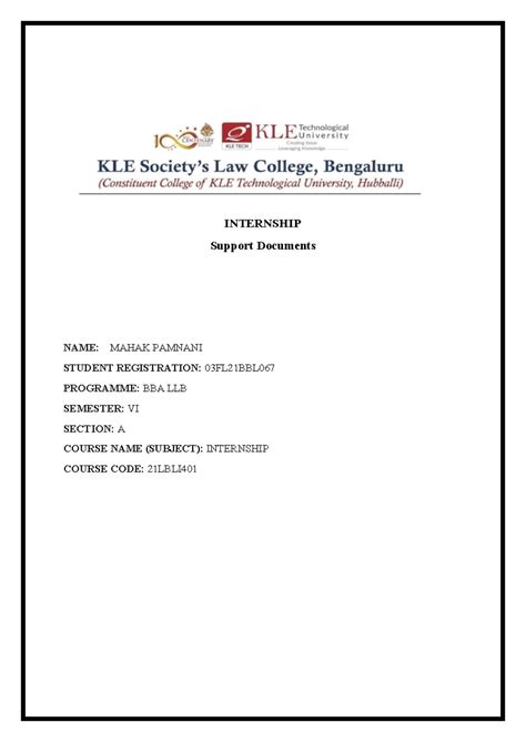 Internship work - WORK - INTERNSHIP Support Documents NAME: MAHAK ...