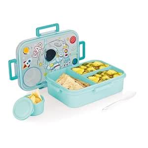 Buy ATTRO Arista Kids Plastic Lunch Box Astronaut Space Themed with 3 ...
