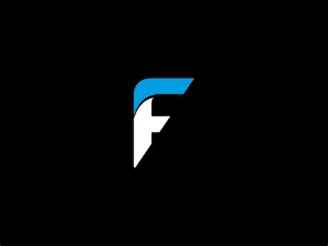 Czarno-białe logo f na czarnym tle | Wektor Premium