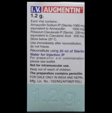 AUGMENTIN 1.2GM INJECTION Price, Uses, Side Effects & Substitutes | Medkart