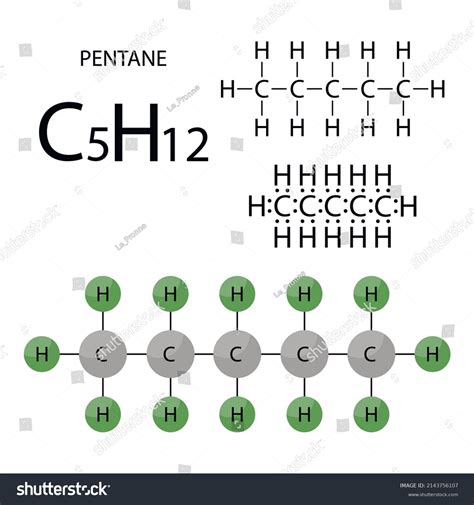 Vektor Stok Pentane Organic Chemical Compound Molecule Stick (Tanpa ...