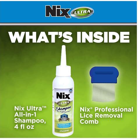 Nix Ultra Lice Shampoo & Egg Removal Comb - 4 Fl Oz | Effective Lice ...