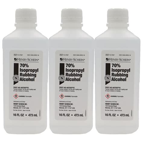 Henry Schein 70% Isopropyl Rubbing Alcohol - First Aid Antiseptic, 16