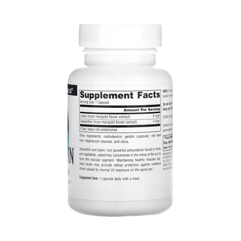 Source Naturals, Zeaxanthin with Lutein 10mg (30,60,120) Capsules ...