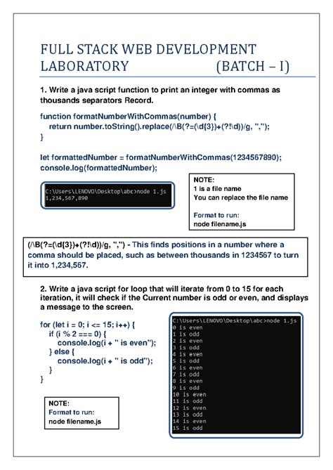 FULL Stack WEB Development Laboratory Batch - 1 - FULL STACK WEB ...