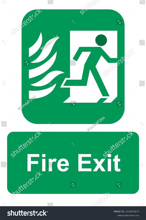 Fire Exit Safety Sign Design Stock Vector (Royalty Free) 2222951673 ...