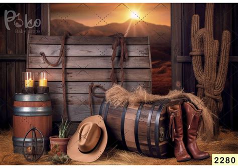 Sunlight Cowboy Backdrop-Cowboy Backdrop – Poko baby props
