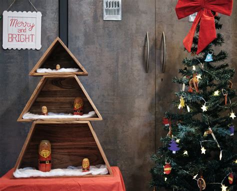 Christmas Tree Book Shelf | Mango wood Book shelf | Stackable shelf ...