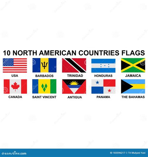 Flags of North American Countries Icon Vector Design Symbol of Country ...