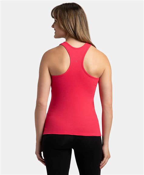 Buy Super Combed Cotton Rib Fabric Slim Fit Solid Racerback Styled Tank ...