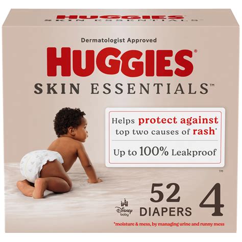 Huggies Size 4 Diapers, Skin Essentials Baby Diapers, Size 4 (22-37 lbs ...