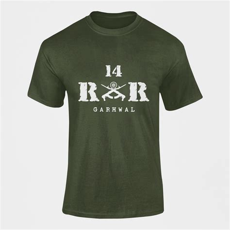 Men's Army T-shirt Rashtriya Rifles |14 RR Garhwal – Olive Planet