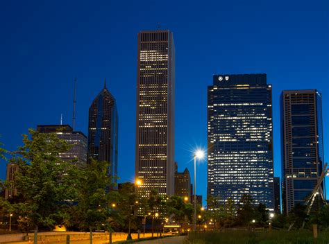 Chicago At Night Free Stock Photo - Public Domain Pictures