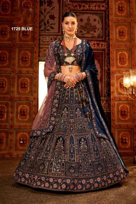 Blue 1725 Bridal Wear Lehenga Choli Collection