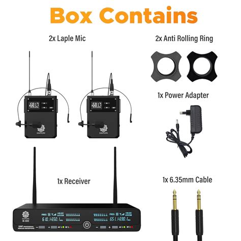 DIGIMORE UHF Wireless Microphone System | 72 Channels | 350 ft Range ...