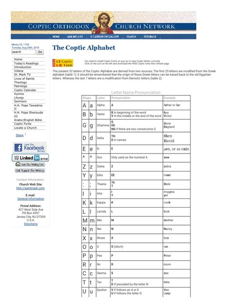 Image result for Coptic Alphabet Tutorial