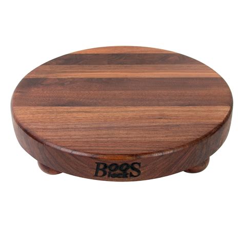 John Boos B Series Round Wood Cutting Board with Feet, 12" x 12 ...