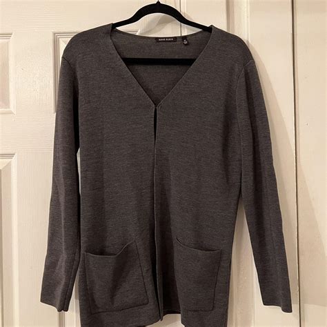 Dark grey cardigan. Super cute for layering. Great... - Depop