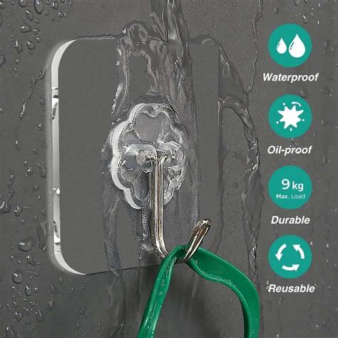 DEPOFF Self Adhesive Wall Hangers with Stainless steel Hooks Hook Price ...
