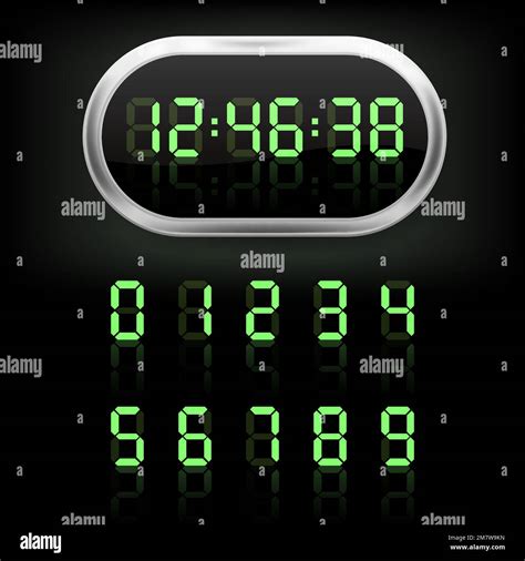 Digital alarm clock. Vector illustration. Eps 10 Stock Vector Image ...