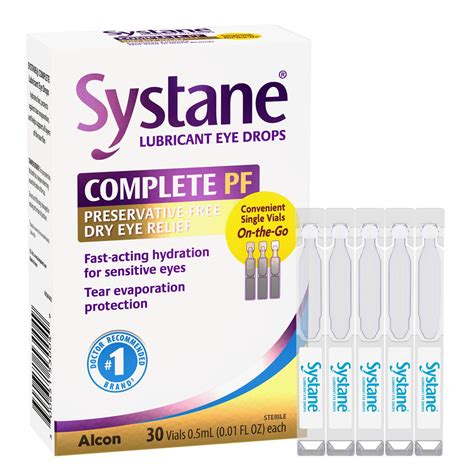 Systane Complete Preservative Free Lubricating Eye Drops Vials, 30 CT