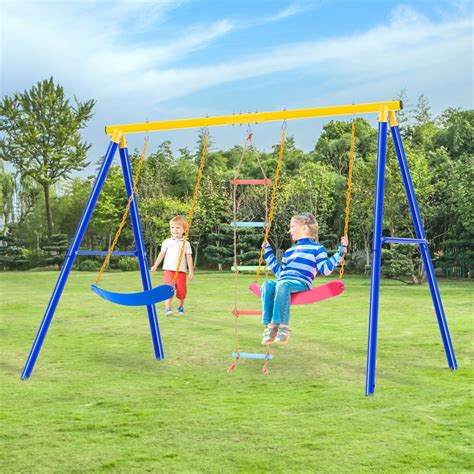 Ficcug 3 in 1 Metal Swing Sets for Kids with India | Ubuy