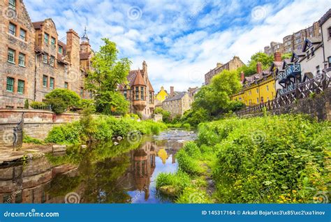 Dean Village in Edinburgh stock photo. Image of ancient - 145317164