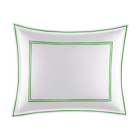 400TC Edge Embroidery & Double Border Cotton Sateen Solid Pillow Sham