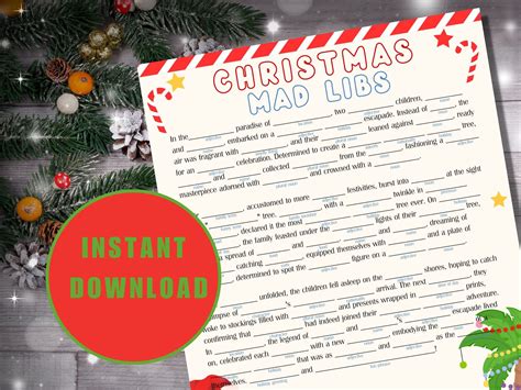 Christmas Mad Libs for Kids - Printable Holiday Activity! Christmas Activity,family Christmas ...