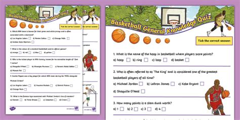 Basketball General Knowledge Quiz