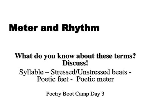 PPT - Explore Meter and Rhythm in Poetry PowerPoint Presentation, free ...