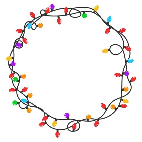 colorful christmas light bulb round frame 13743926 PNG