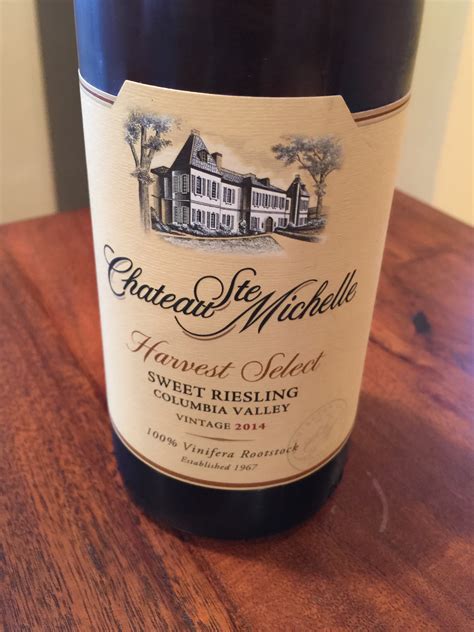 Chateau Ste Michelle Harvest Select Sweet Riesling 2014 Bottle - FIrst ...