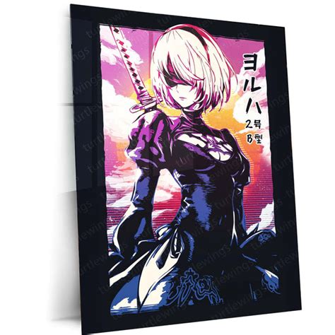 Anime Metal Poster | YoRHa No.2 Type B (2B) – NieR: Automata Metal Pos ...