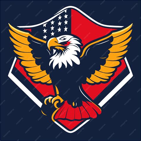 Premium Vector | Symbol of freedom bald eagle with the american flag