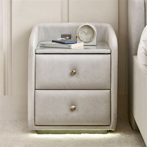 Buy Stellar Elite NXT Sophia Bedside Table with Drawers - Greige from ...