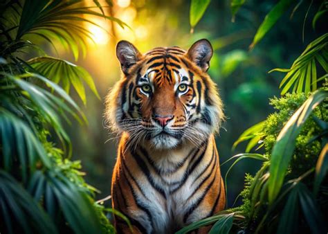 Majestic Sumatran Tiger in Indonesian Rainforest Long Exposure ...