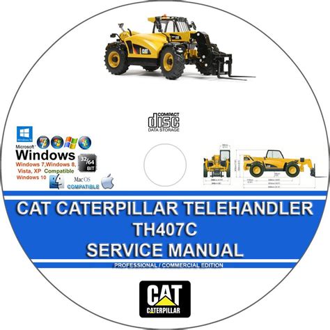 Cat Caterpillar TH407C Telehandler Service Repair Manual + Operation ...