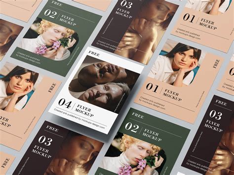 Free A4 Flyer Grid Mockup PSD Set - Good Mockups